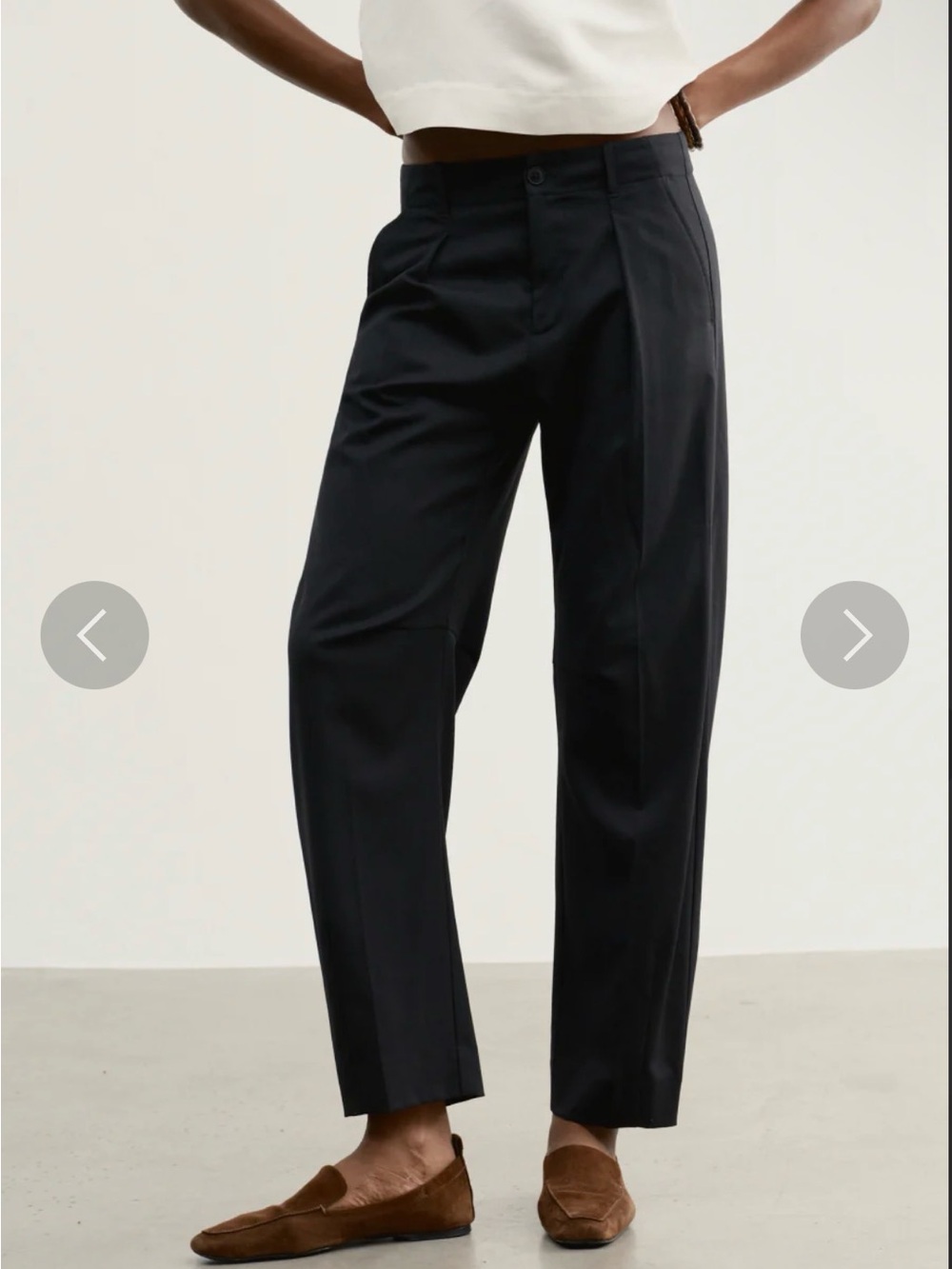 AYR Black High-Rise Straight-Leg Trousers